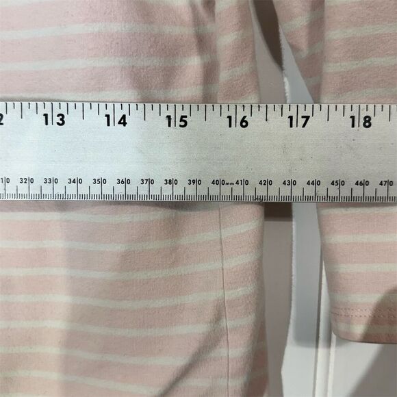 Ralph Lauren Polo Jeans Pink Stripe Button Shoulder Top L Nautical Preppy - Picture 4 of 7